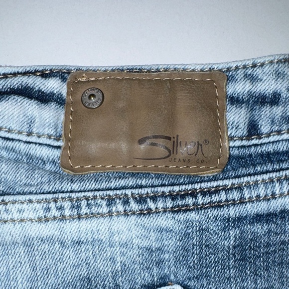 Silver Jeans Blue Distressed Boyfriend Mid Short Jean Shorts size 29/L3 - Picture 6 of 7